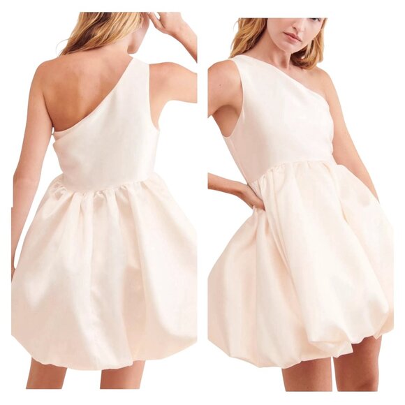Aureta Kayla One Shoulder Bubble Hem Mini Dress XS NWT - Picture 1 of 5